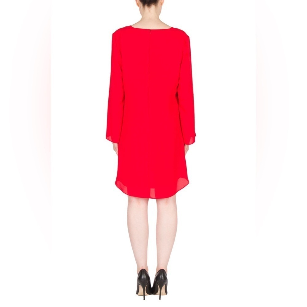 Joseph Ribkoff red sheath dress, bell sleeves, size 10 - Picture 3 of 9